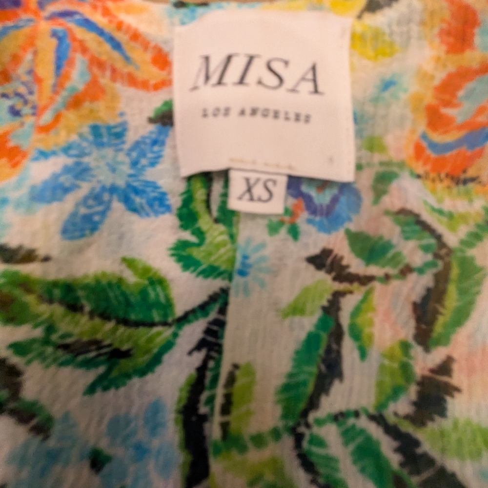 Misa Floral Spring Pastel Mini Dress Size XS - Picture 5 of 7